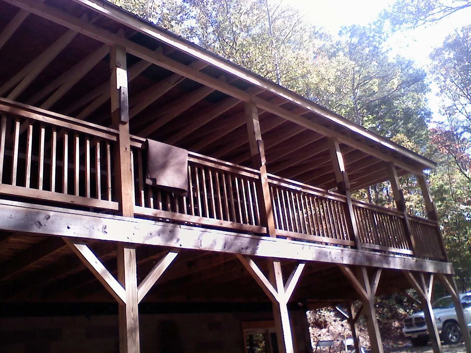 Timber framing under a new elevated porch and deck — Roof Leak Repair in Hayfield by Roofing Brothers